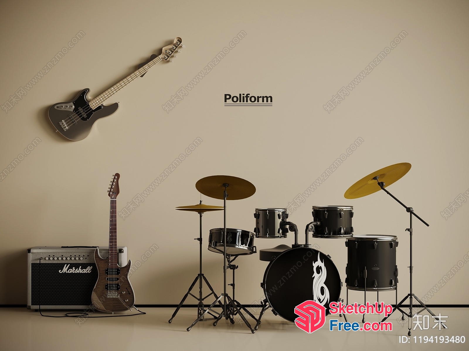 Musical Instruments Room 3D SketchUp File
