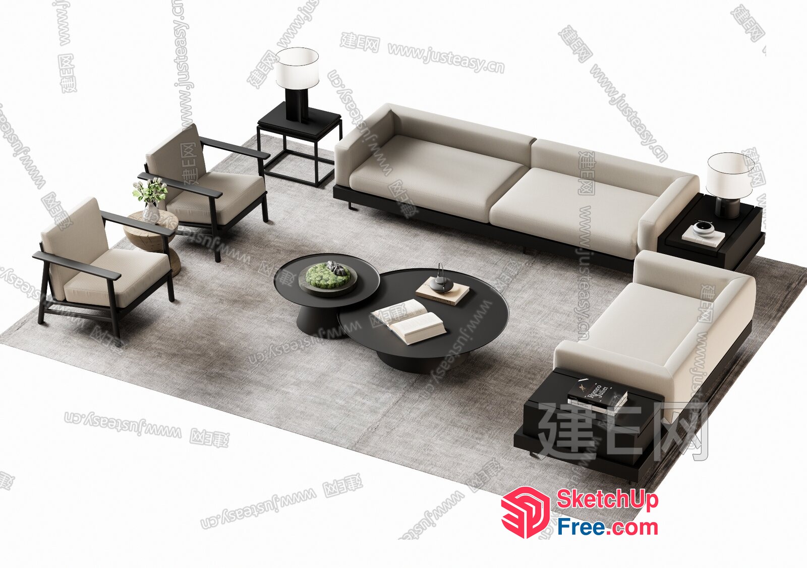 Modern Minimalist Living Room Furniture 3D SketchUp File