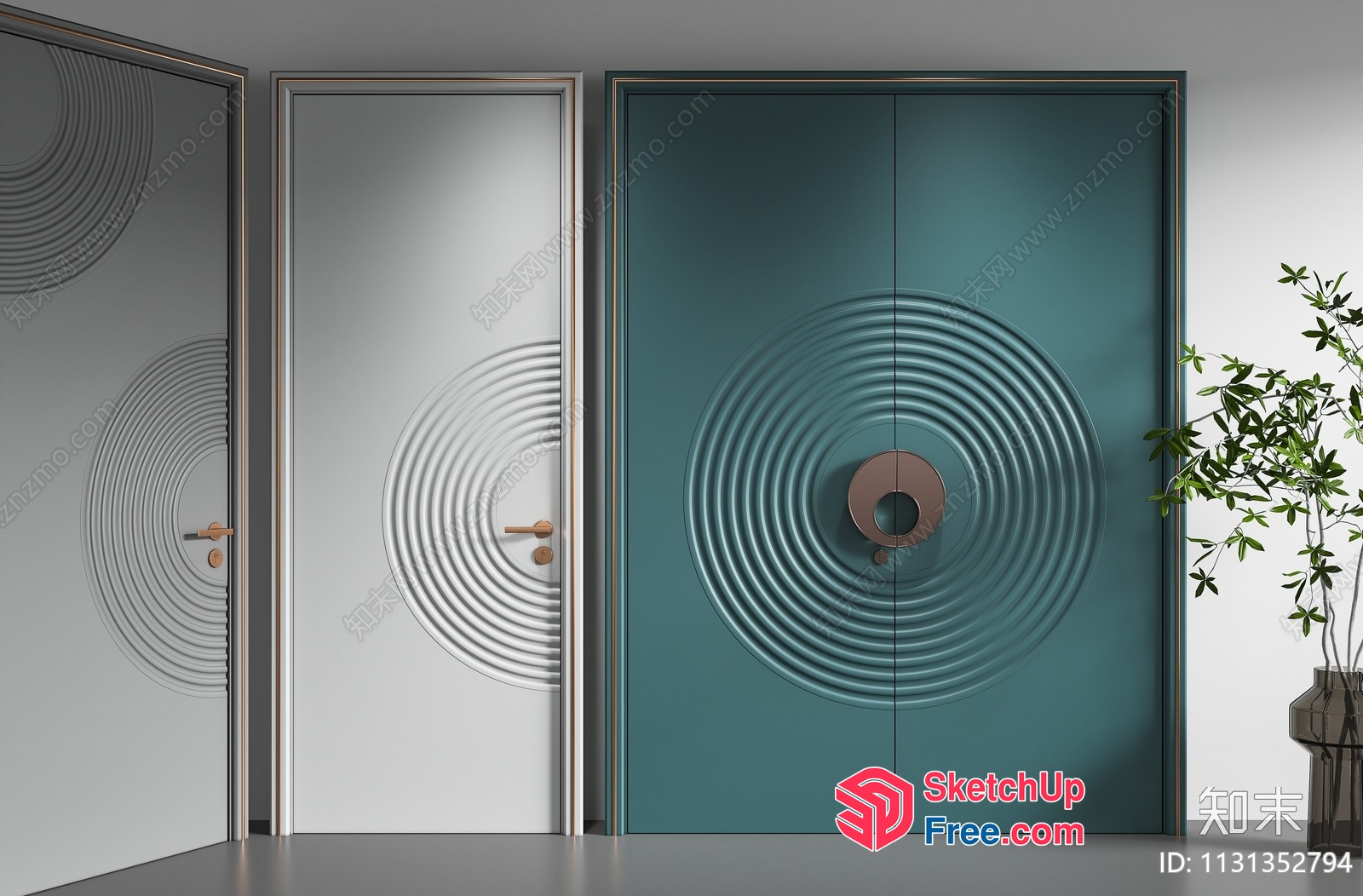 Minimalist Japanese-Style Door And Window Design 3D SketchUp File