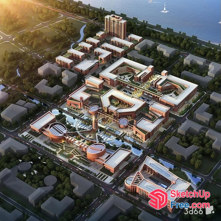 Modern Urban Development Complex 3D SketchUp File