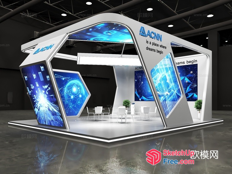 Acnn Exhibition Booth 3D SketchUp File