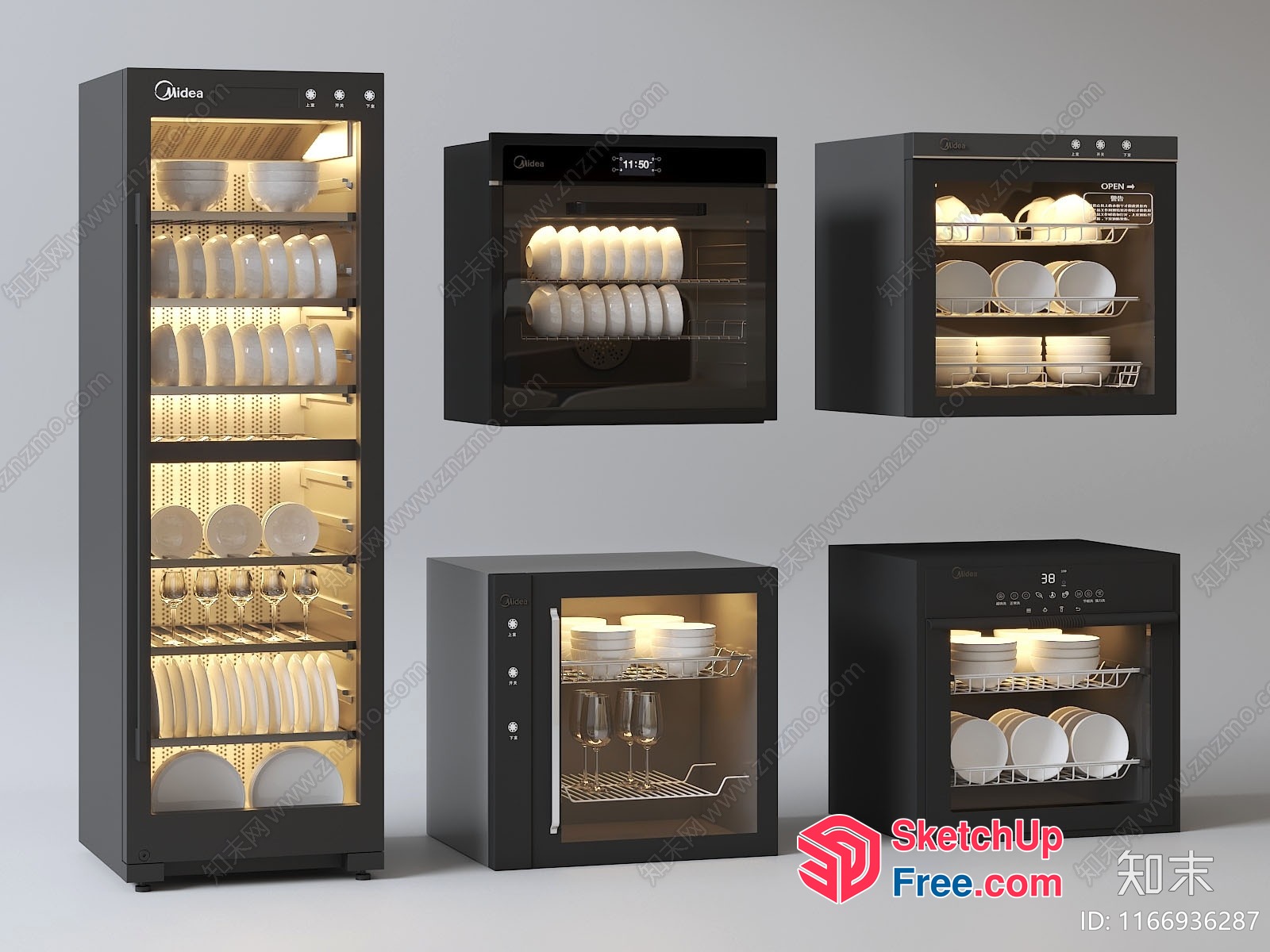Modern Kitchenware Storage Furniture 3D SketchUp File