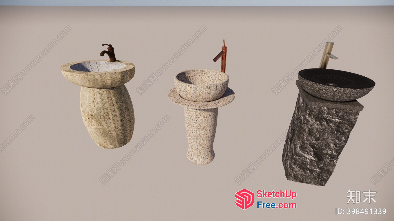 Stone Wash Basins 3D SketchUp File