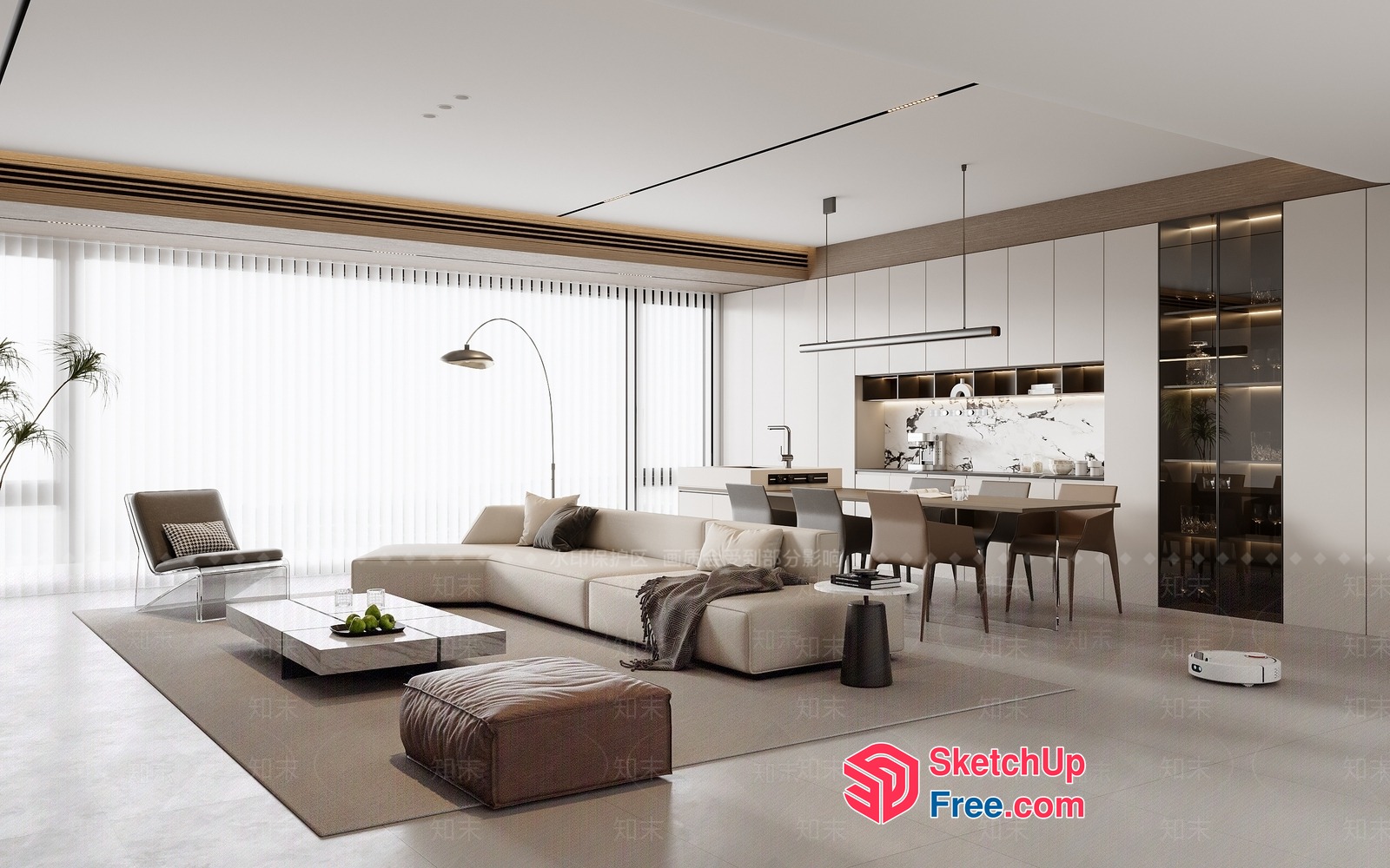 Modern Minimalist Interior Design With Clean Lines And Neutral Tones 3D SketchUp File