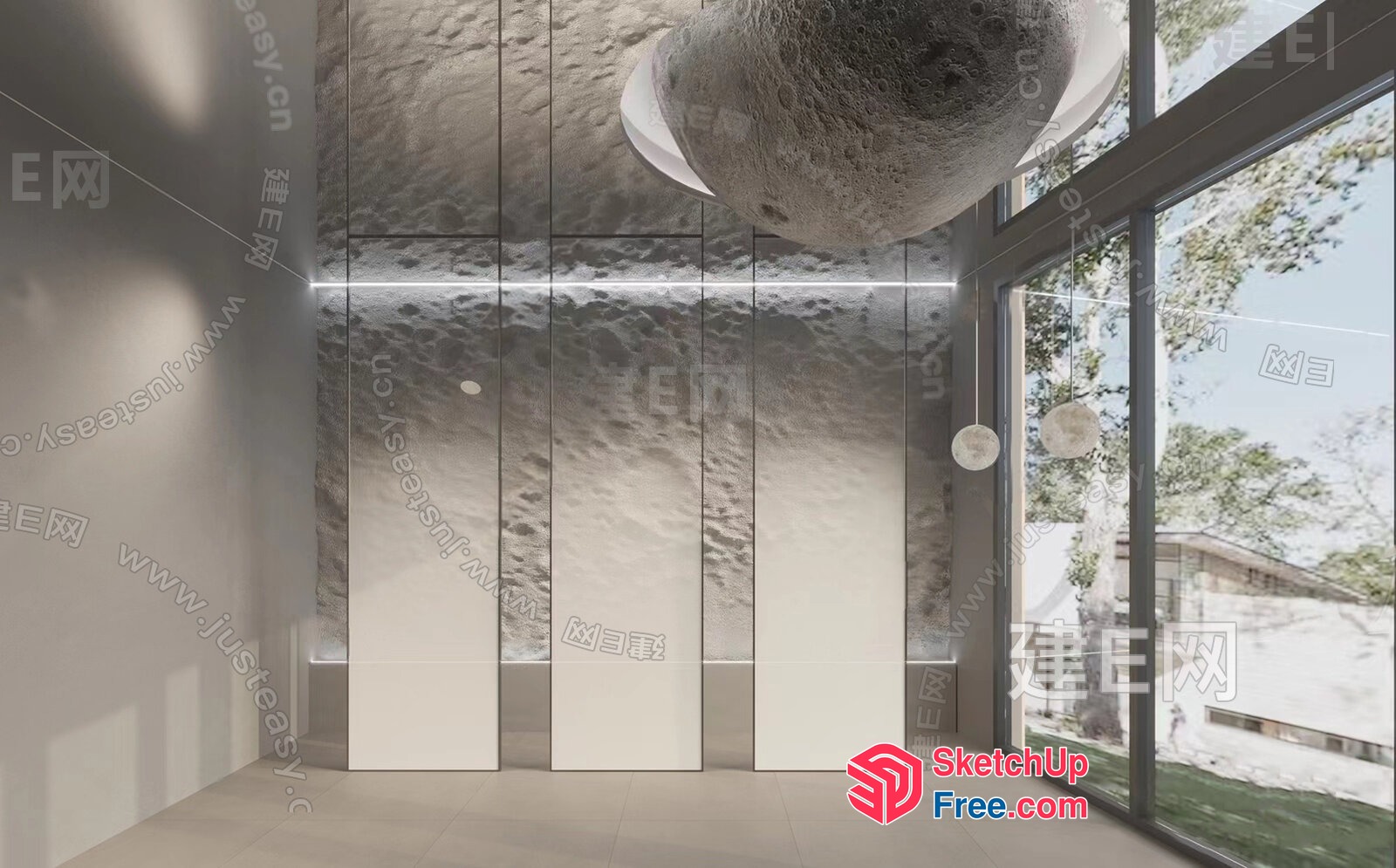 Futuristic Space-Themed Interior Design 3D SketchUp File