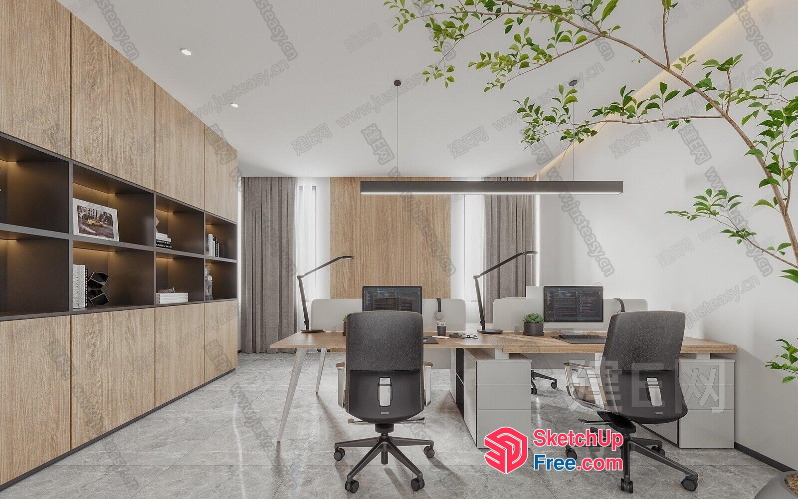 Modern Office Interior With Sleek Furniture And Natural Light 3D SketchUp File