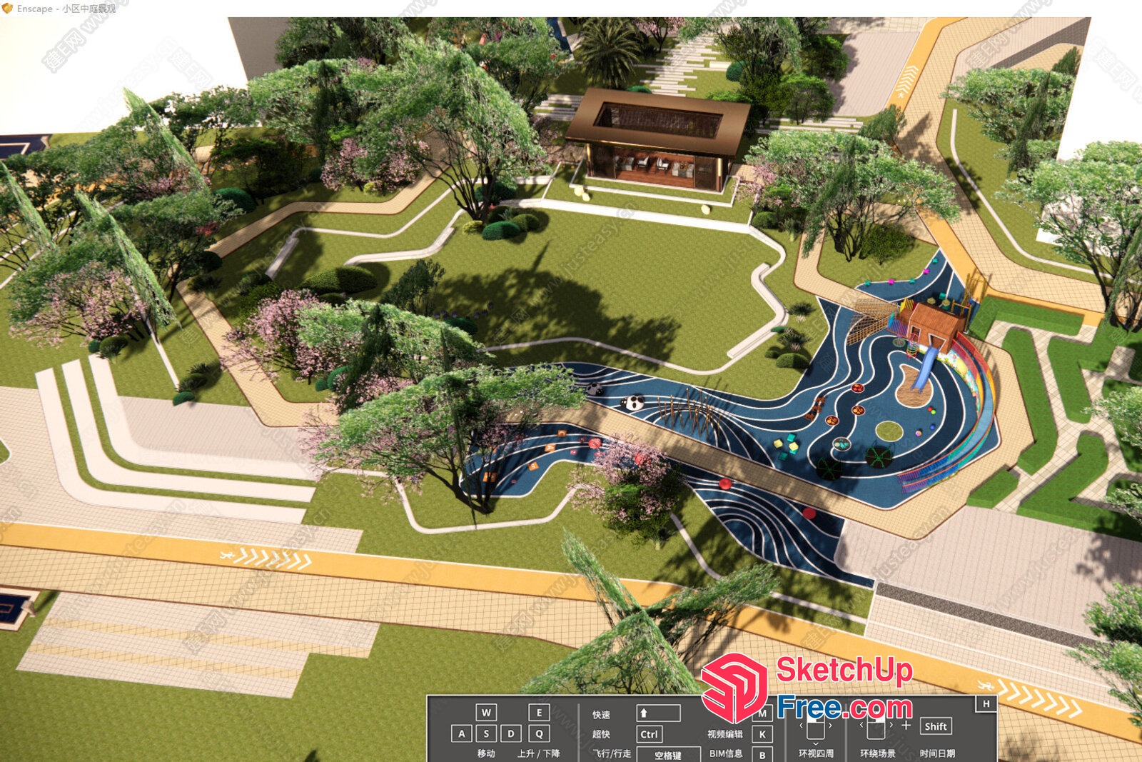 Vibrant Outdoor Playground With Unique Design And Play Equipment 3D SketchUp File