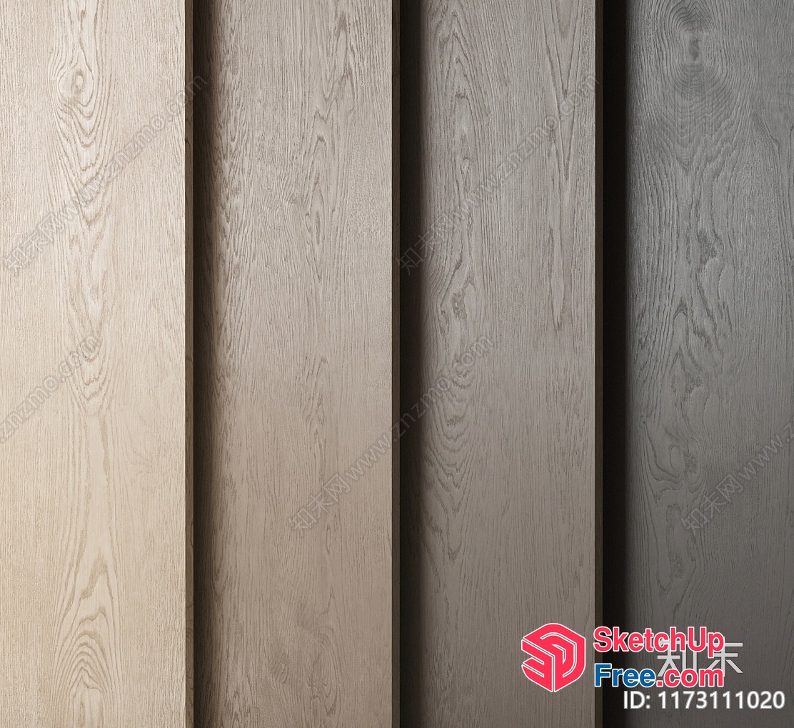 Wooden Planks Interior Design 3D SketchUp File