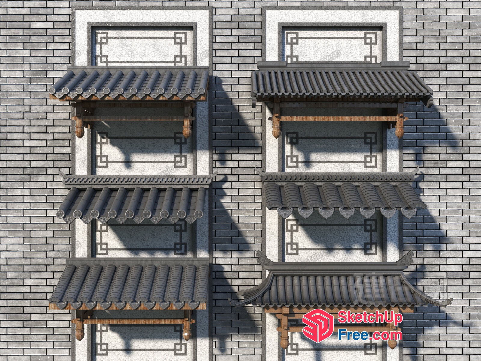 Traditional Chinese Architectural Elements 3D SketchUp File