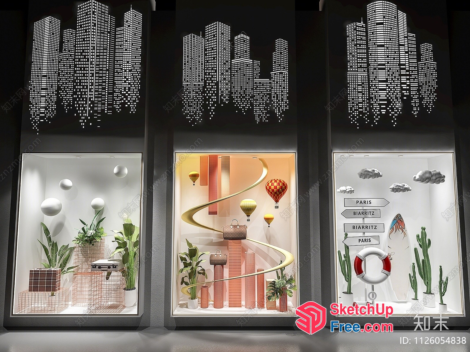 Modern Cityscape Display Case 3D SketchUp File