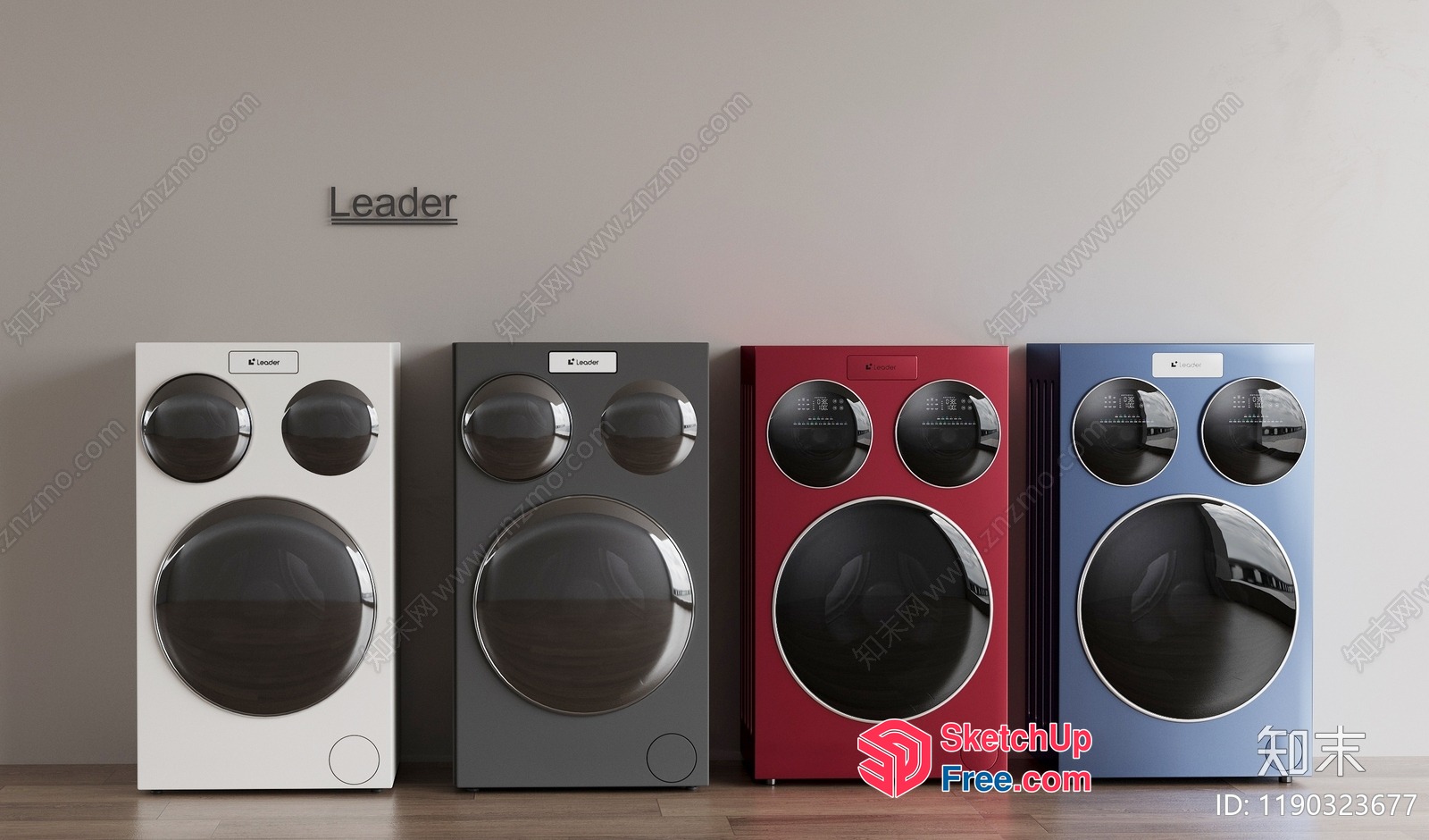 Leader Washing Machine Collection 3D SketchUp File