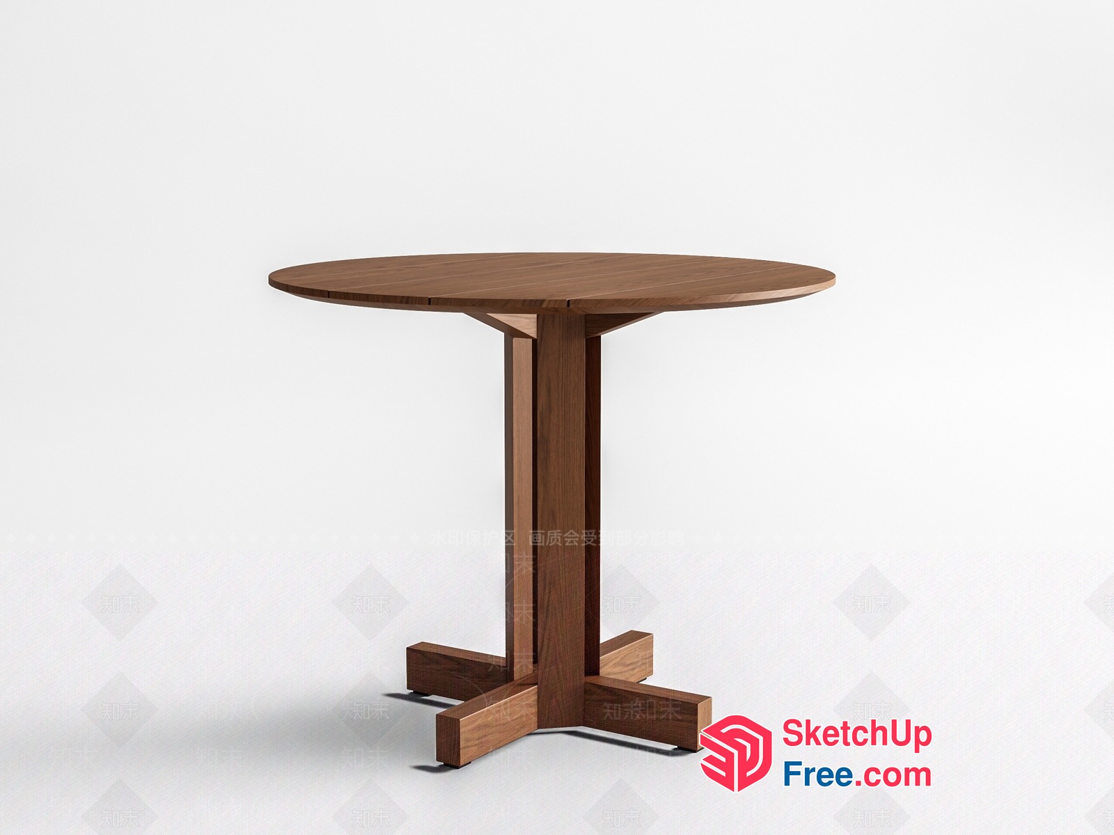 Modern Wooden Round Table 3D SketchUp File