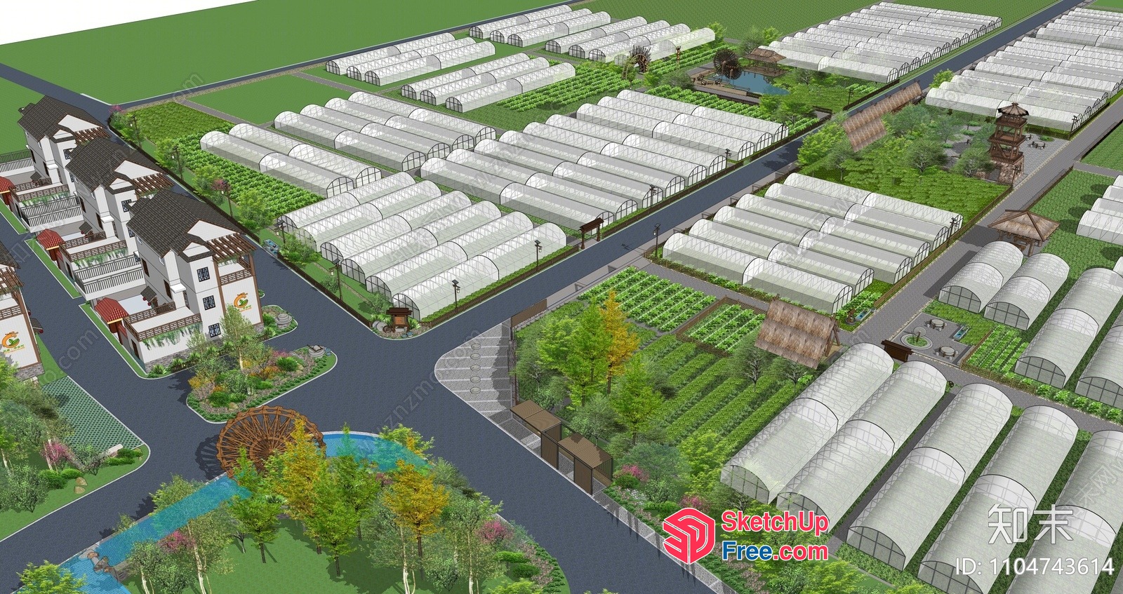Modern Greenhouse Farm 3D SketchUp File