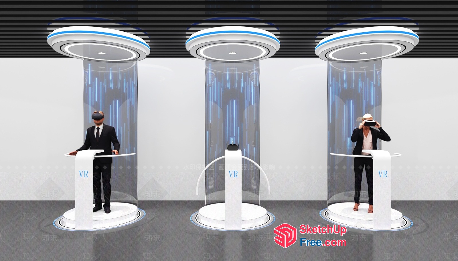 Futuristic Virtual Reality Training Room 3D SketchUp File
