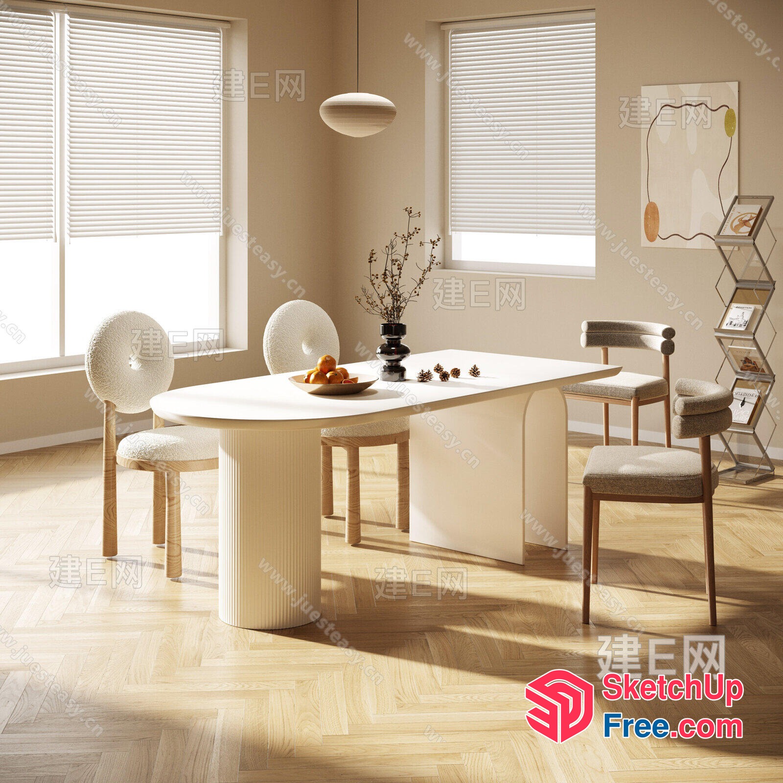 Elegant Minimalist Dining Room Design 3D SketchUp File