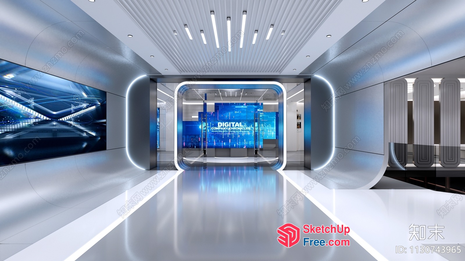 Futuristic Digital Company Entrance 3D SketchUp File