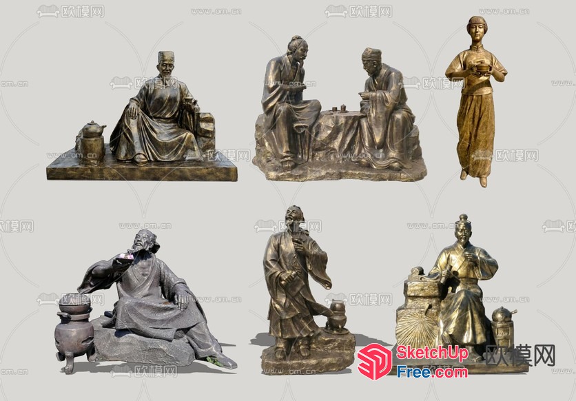 Ancient Chinese Statues 3D SketchUp File