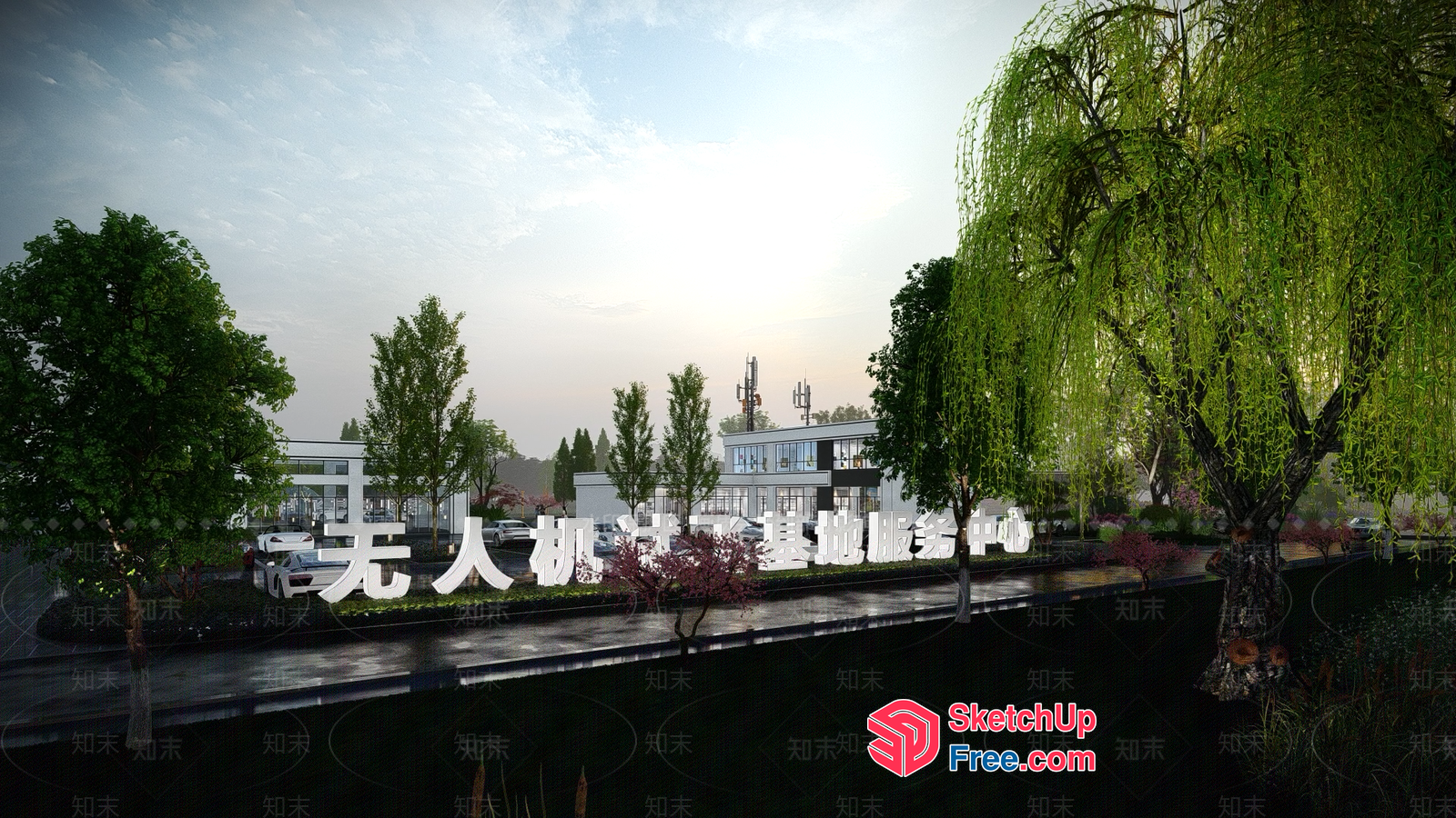 Asian-Inspired Modern Architecture 3D SketchUp File
