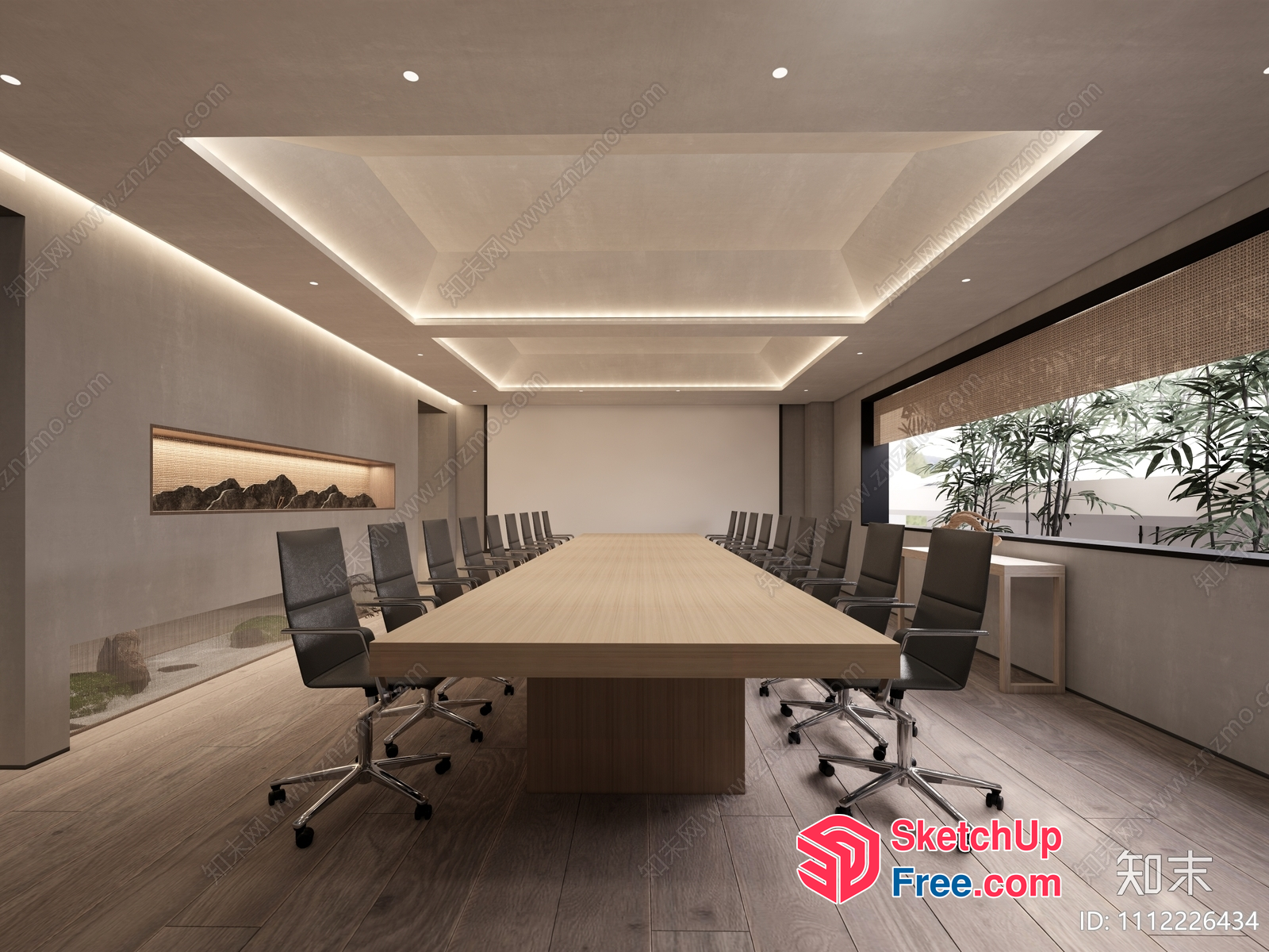 Elegant And Sophisticated Conference Room Interior 3D SketchUp File