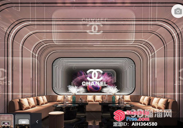 Luxurious Modern Living Room With Chanel Branding 3D SketchUp File