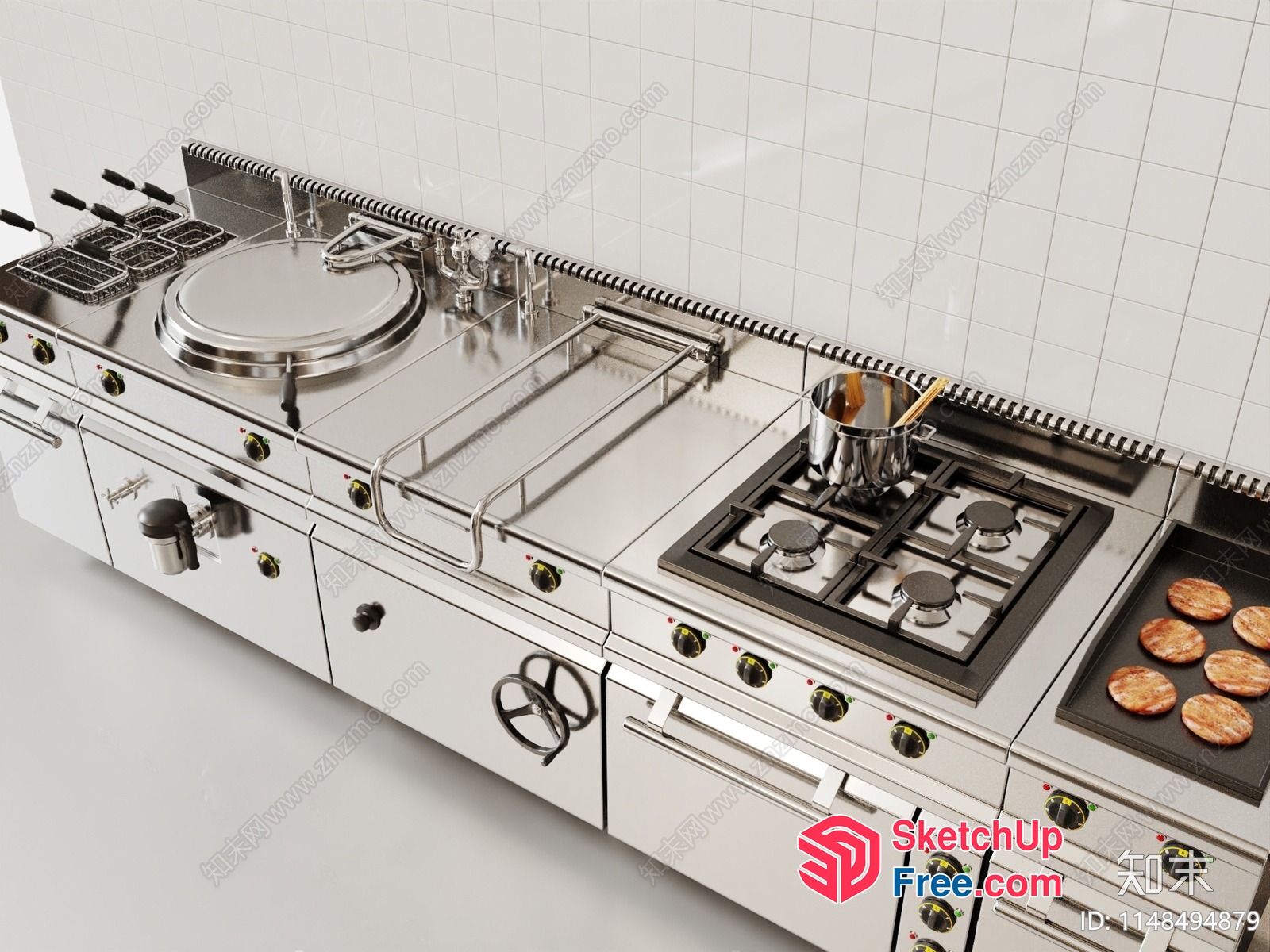 Commercial Kitchen Appliances And Cooking Equipment 3D SketchUp File