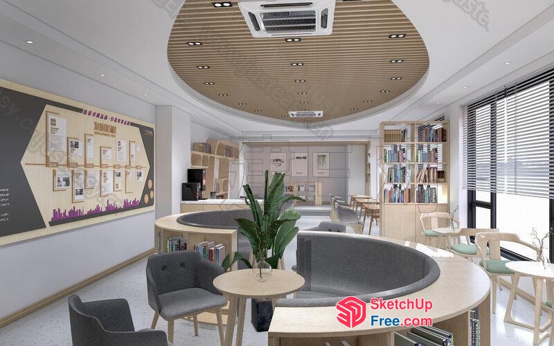 Modern Minimalist Office Space 3D SketchUp File