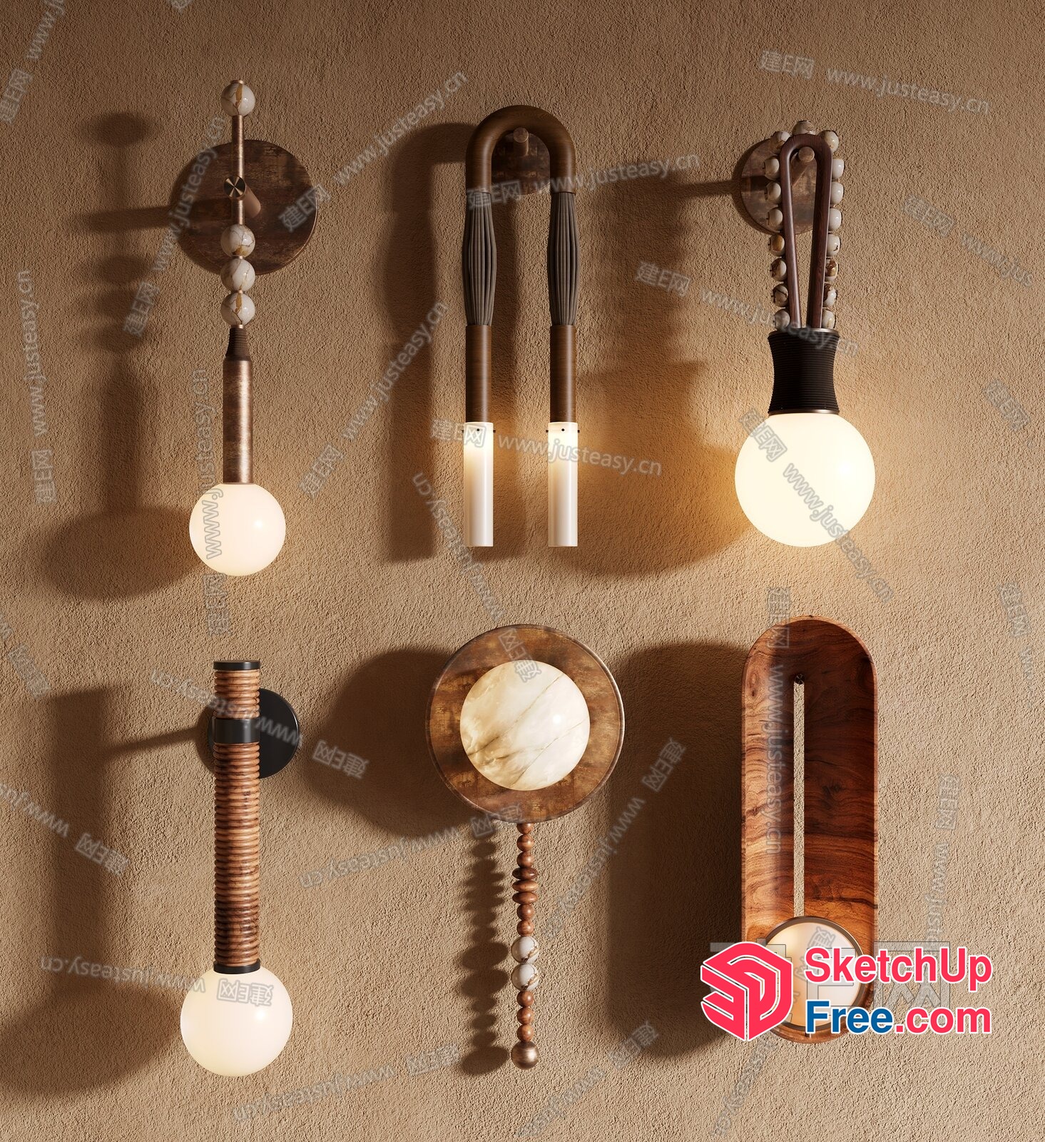 Vintage Industrial Lighting Fixtures Collection 3D SketchUp File