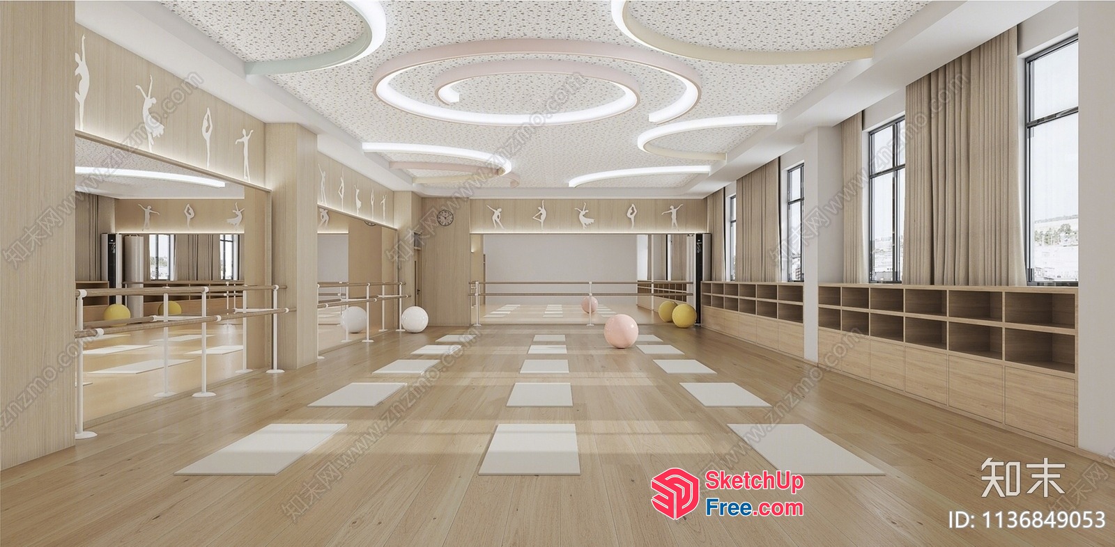 Modern Minimalist Gym Interior 3D SketchUp File