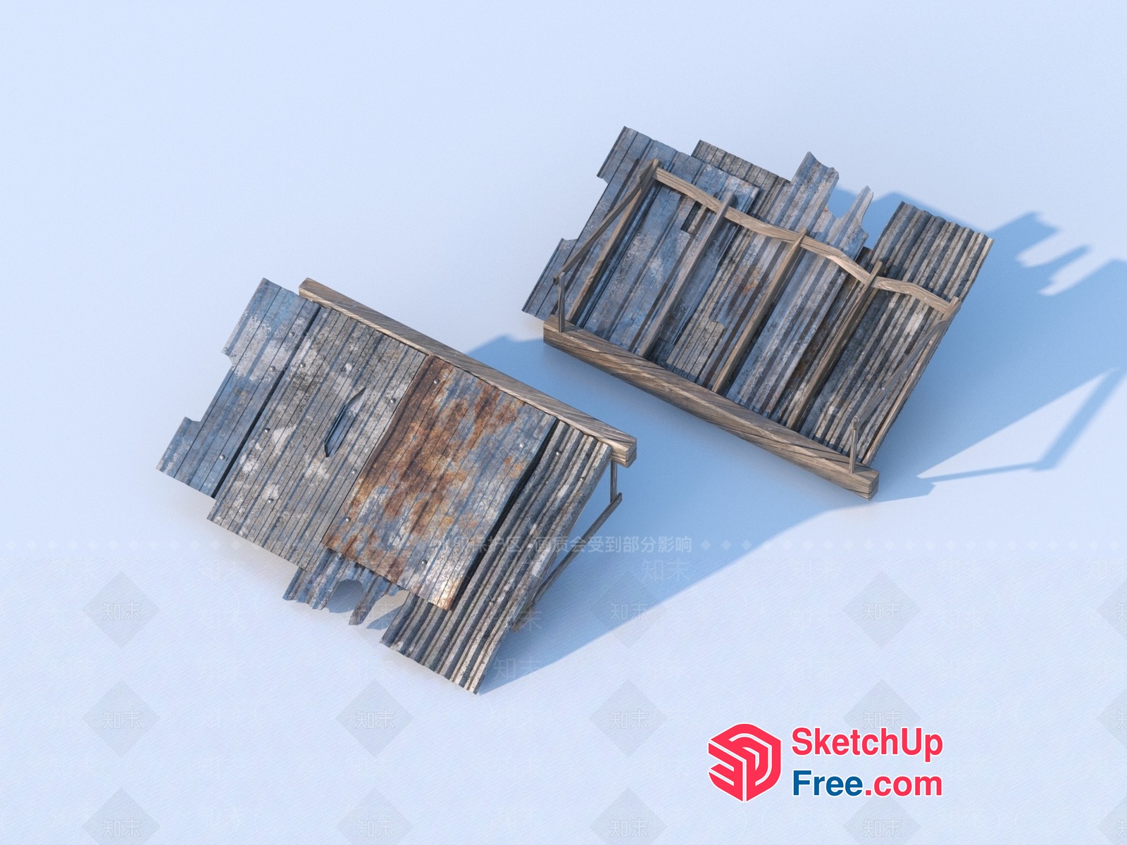 Weathered Wooden Pallets 3D SketchUp File