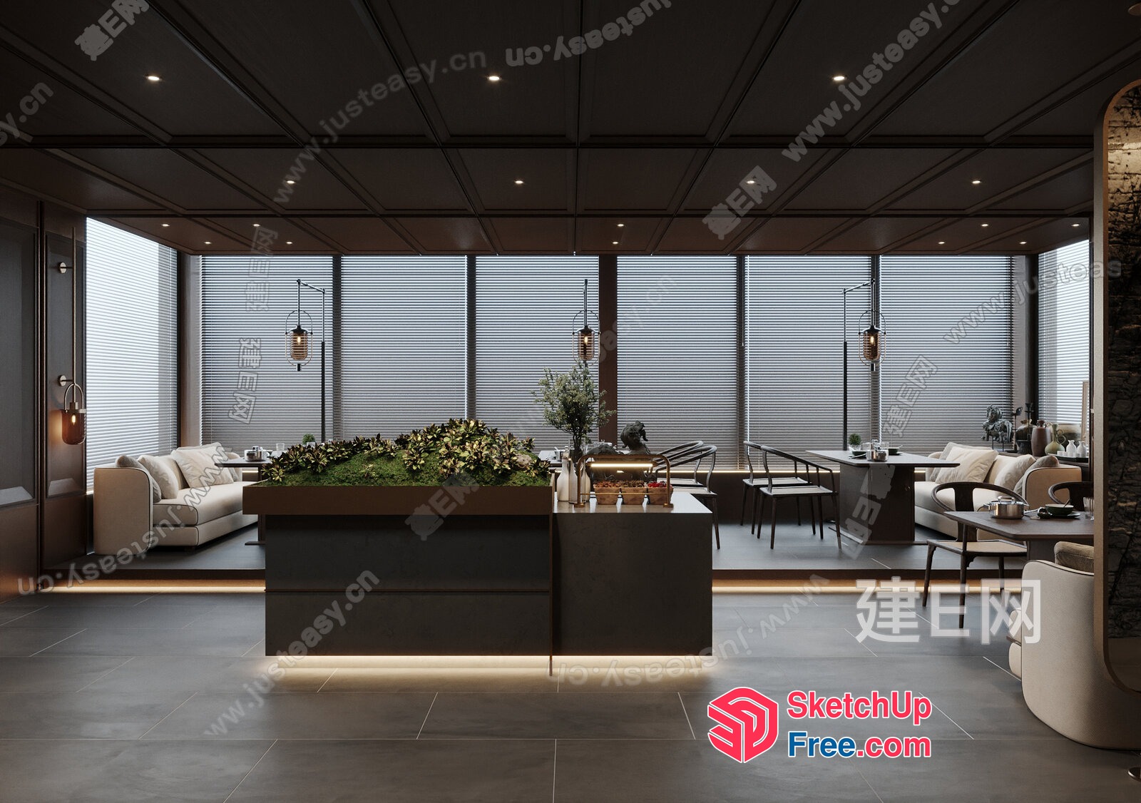 Modern Interior Design With Elegant Furniture And Decor 3D SketchUp File