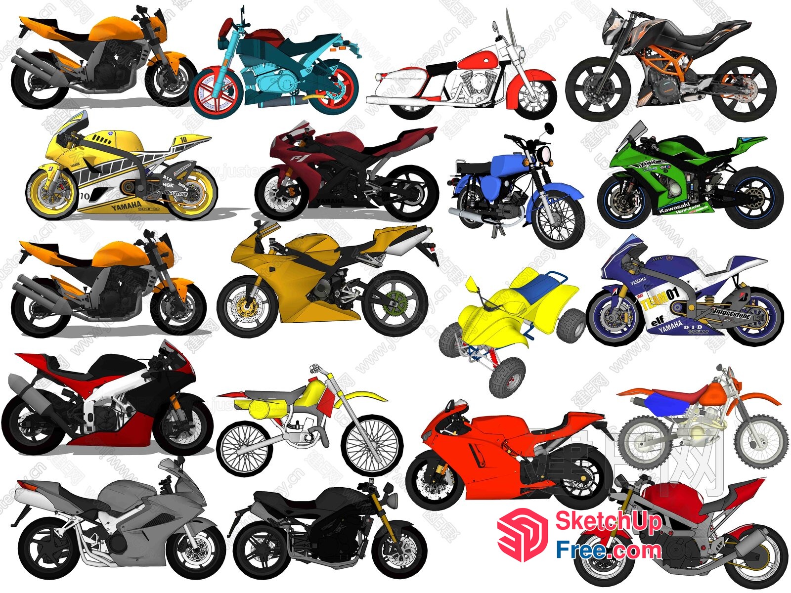 Various Motorcycles 3D SketchUp File