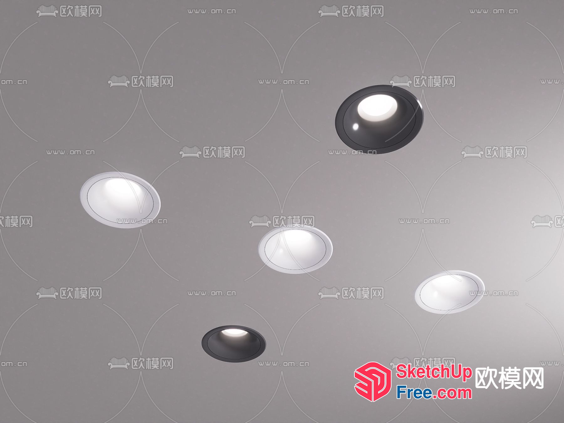 Oval Shaped Ceiling Lights 3D SketchUp File