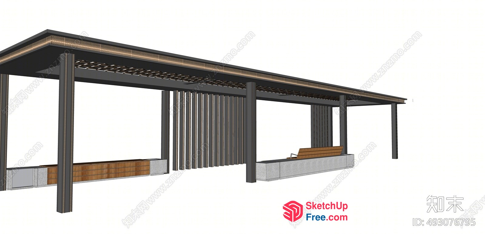 Modern Outdoor Space With Sleek Architecture 3D SketchUp File