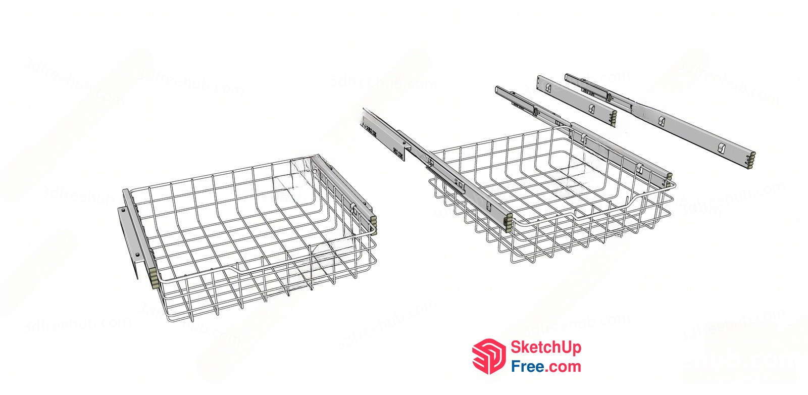 Wire Baskets For Storage And Organization 3D SketchUp File