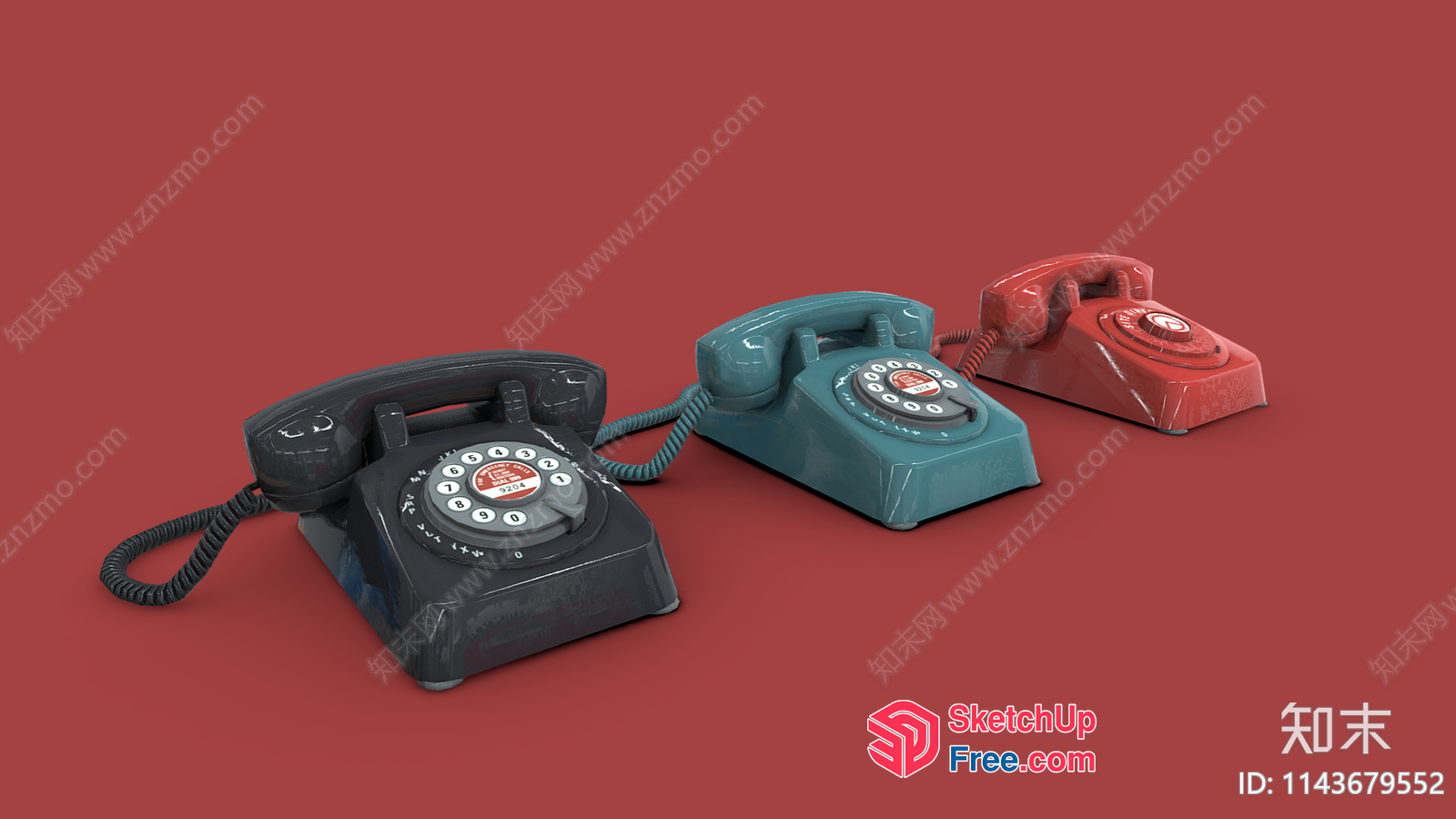 Old Fashioned Rotary Phones 3D SketchUp File