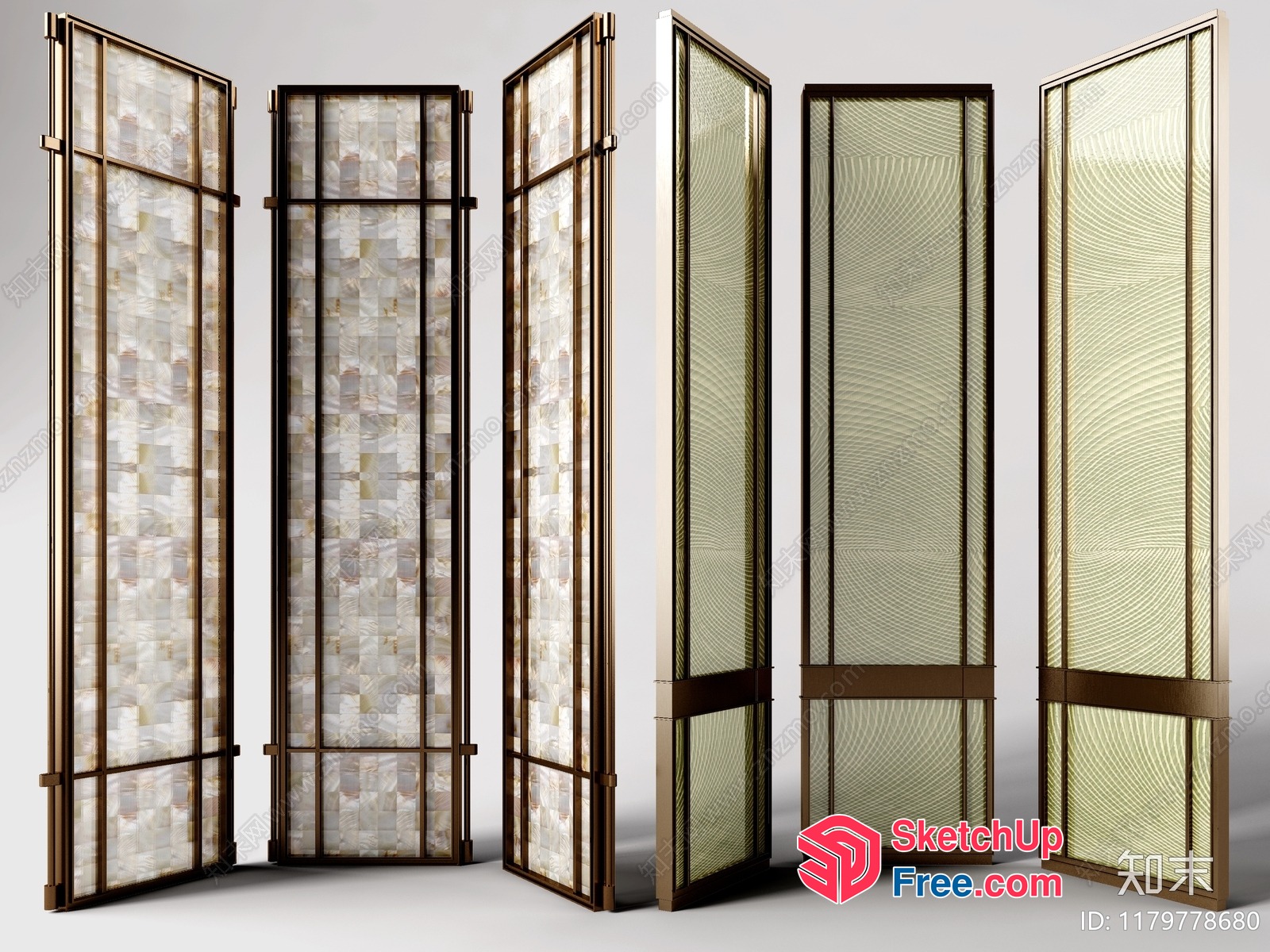Elegant Glass Partition Screen 3D SketchUp File