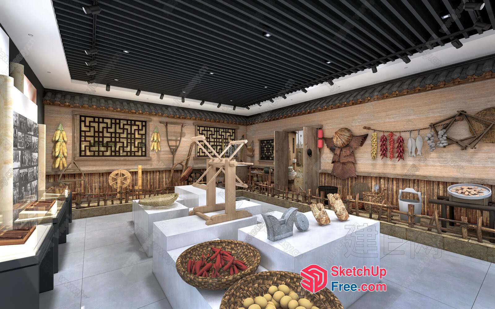 Traditional Chinese Food Display Room 3D SketchUp File