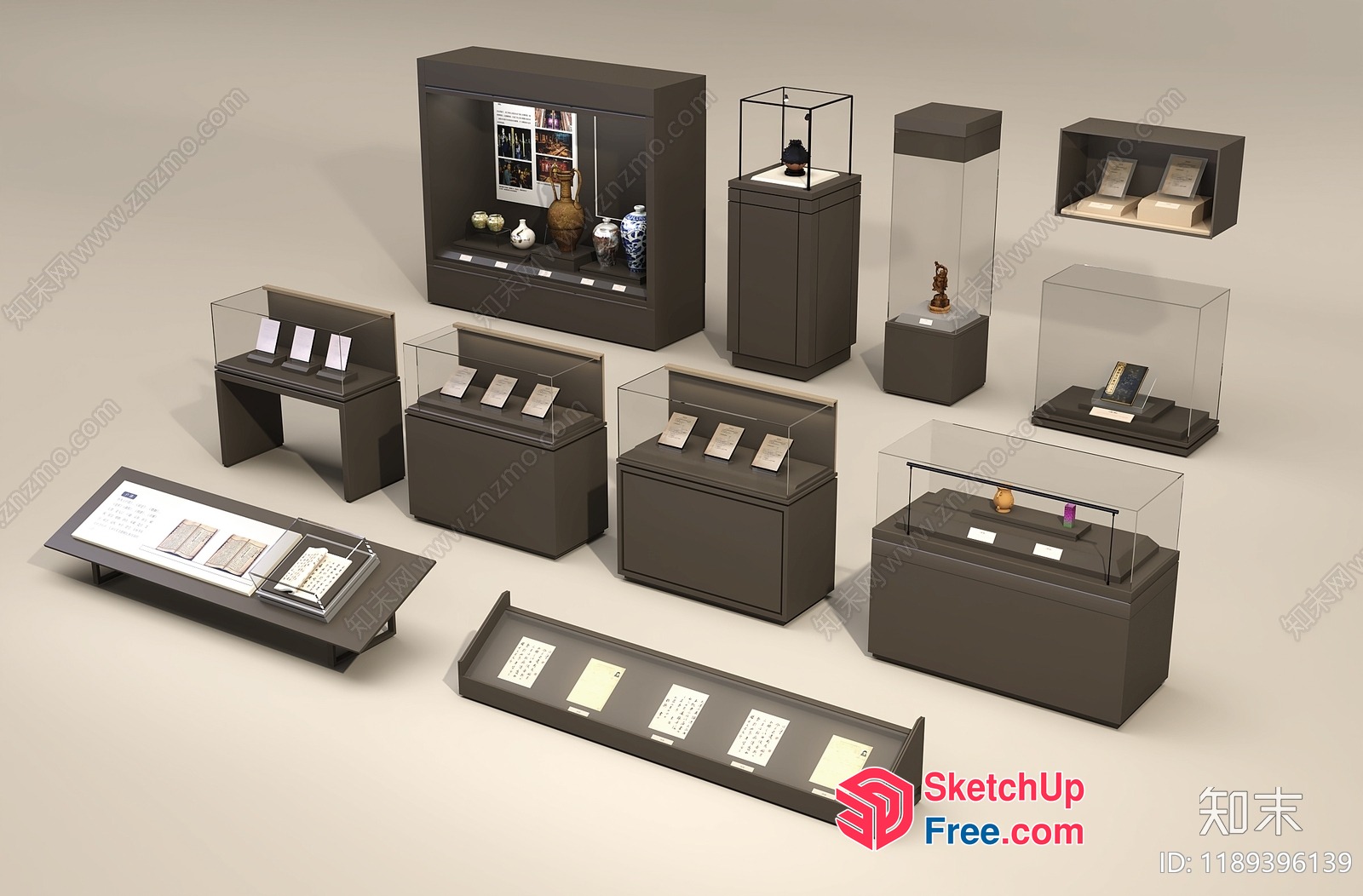Display Cases For Various Artifacts 3D SketchUp File