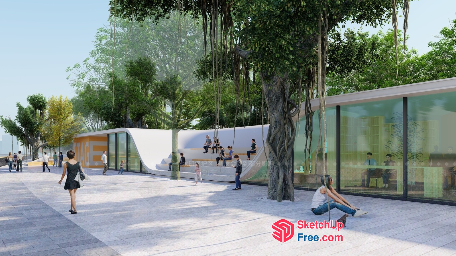 Modern Outdoor Community Space 3D SketchUp File