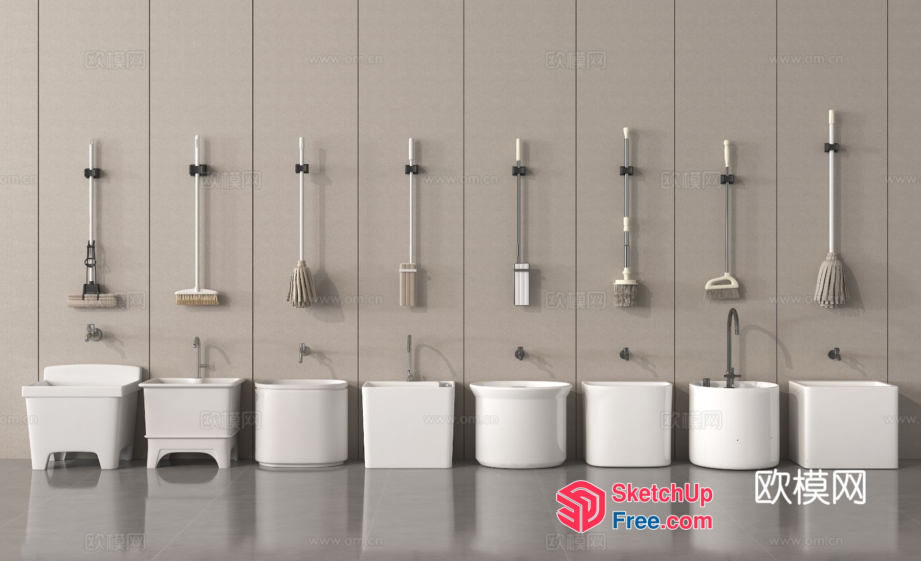 Modern Bathroom Fixtures And Accessories 3D SketchUp File