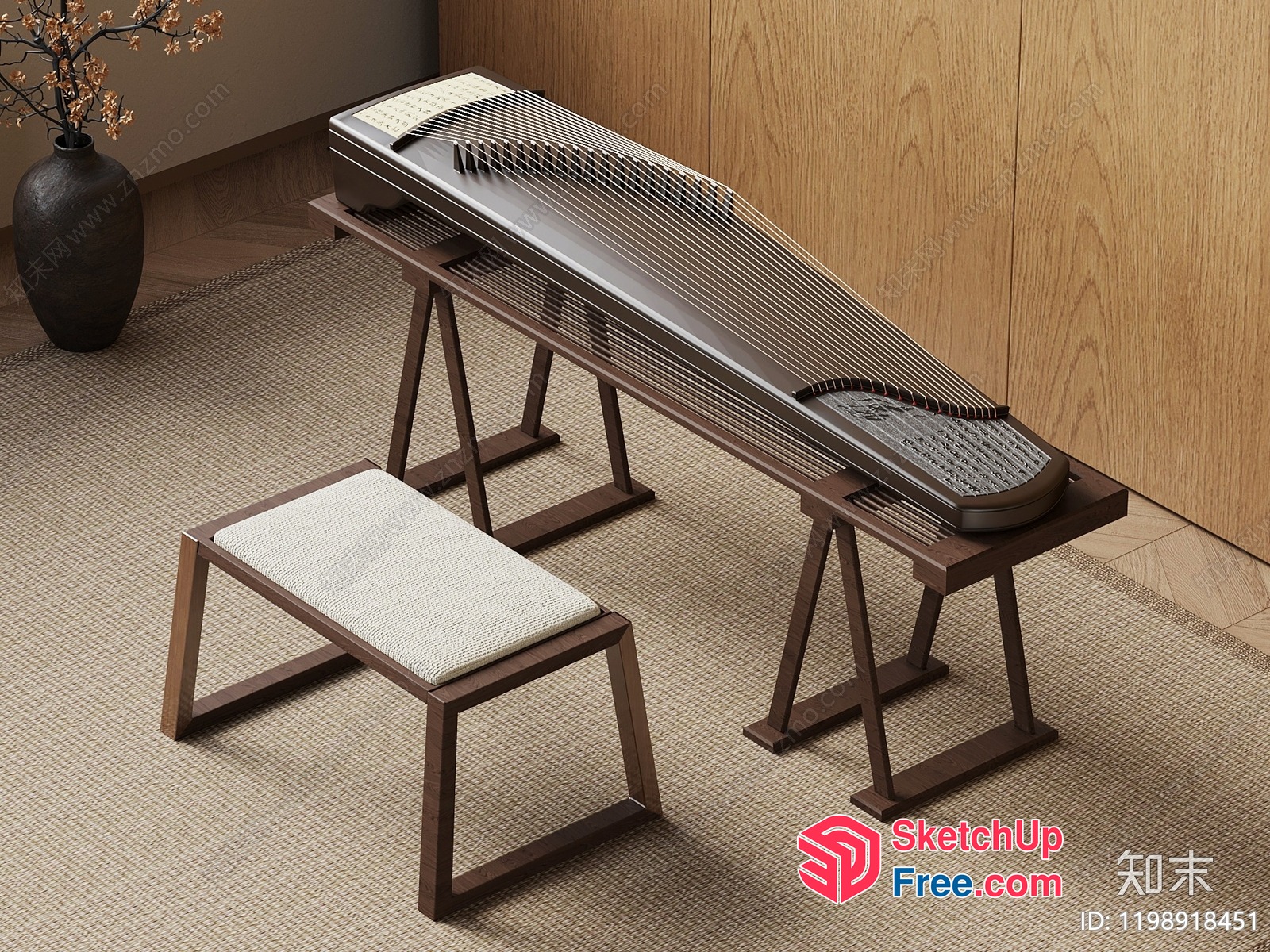 Traditional Asian-Inspired Interior Design 3D SketchUp File
