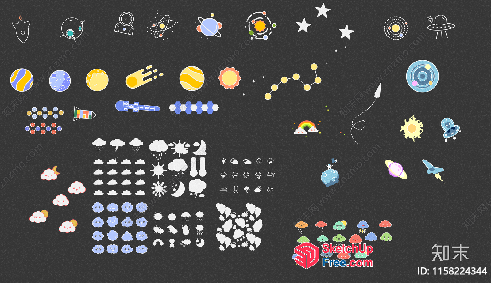 Astronomical And Weather Icons 3D SketchUp File