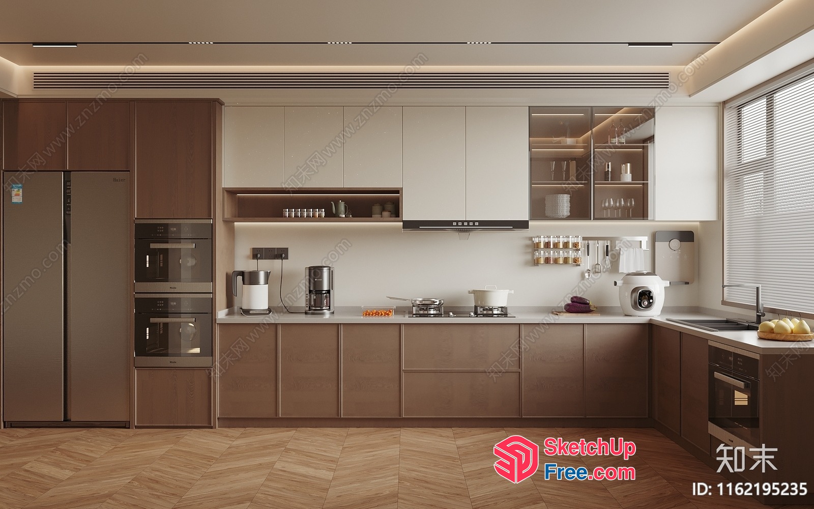 Modern Kitchen With Sleek Cabinets And Appliances 3D SketchUp File