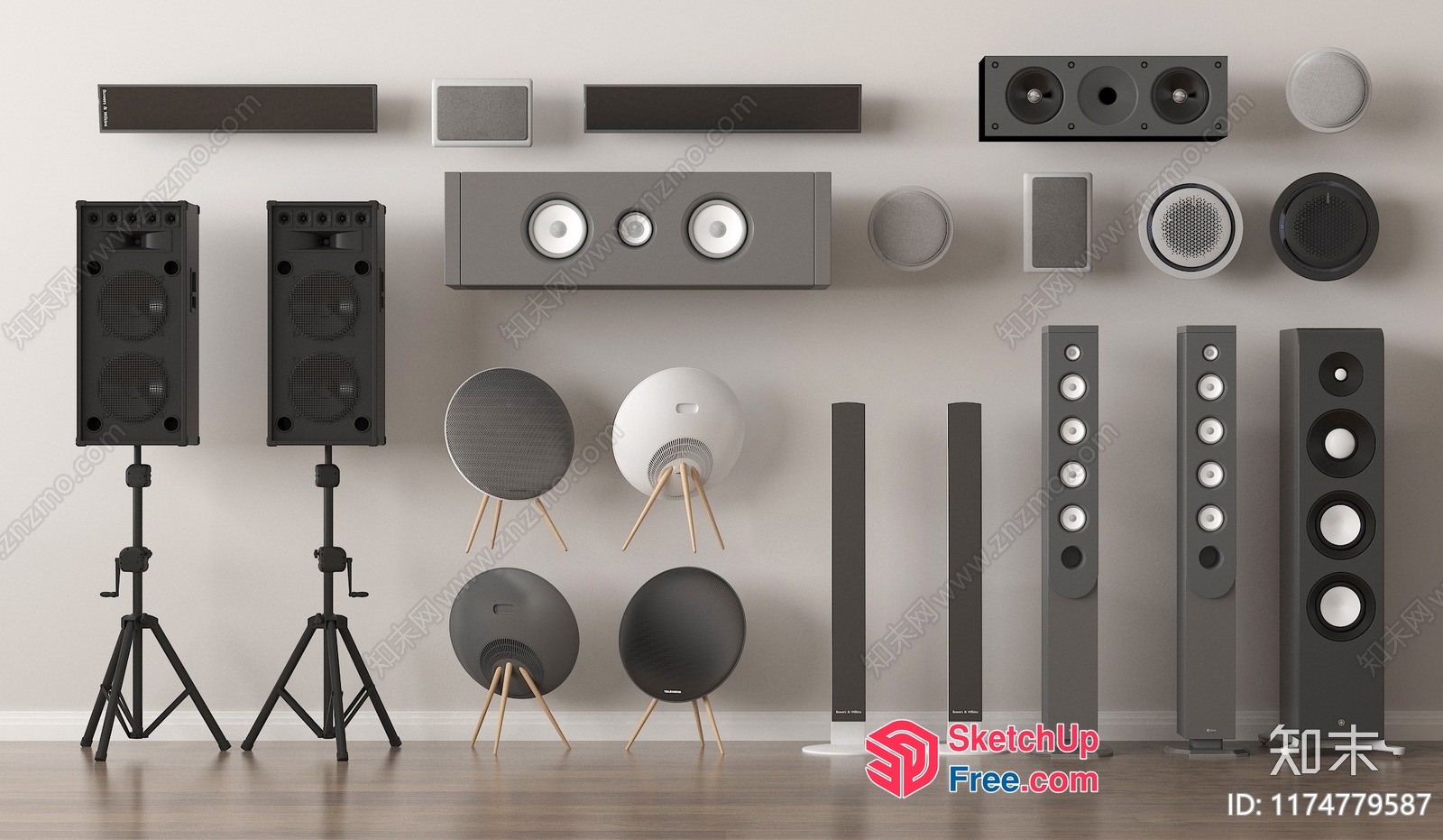 Modern Audio Equipment Arrangement 3D SketchUp File
