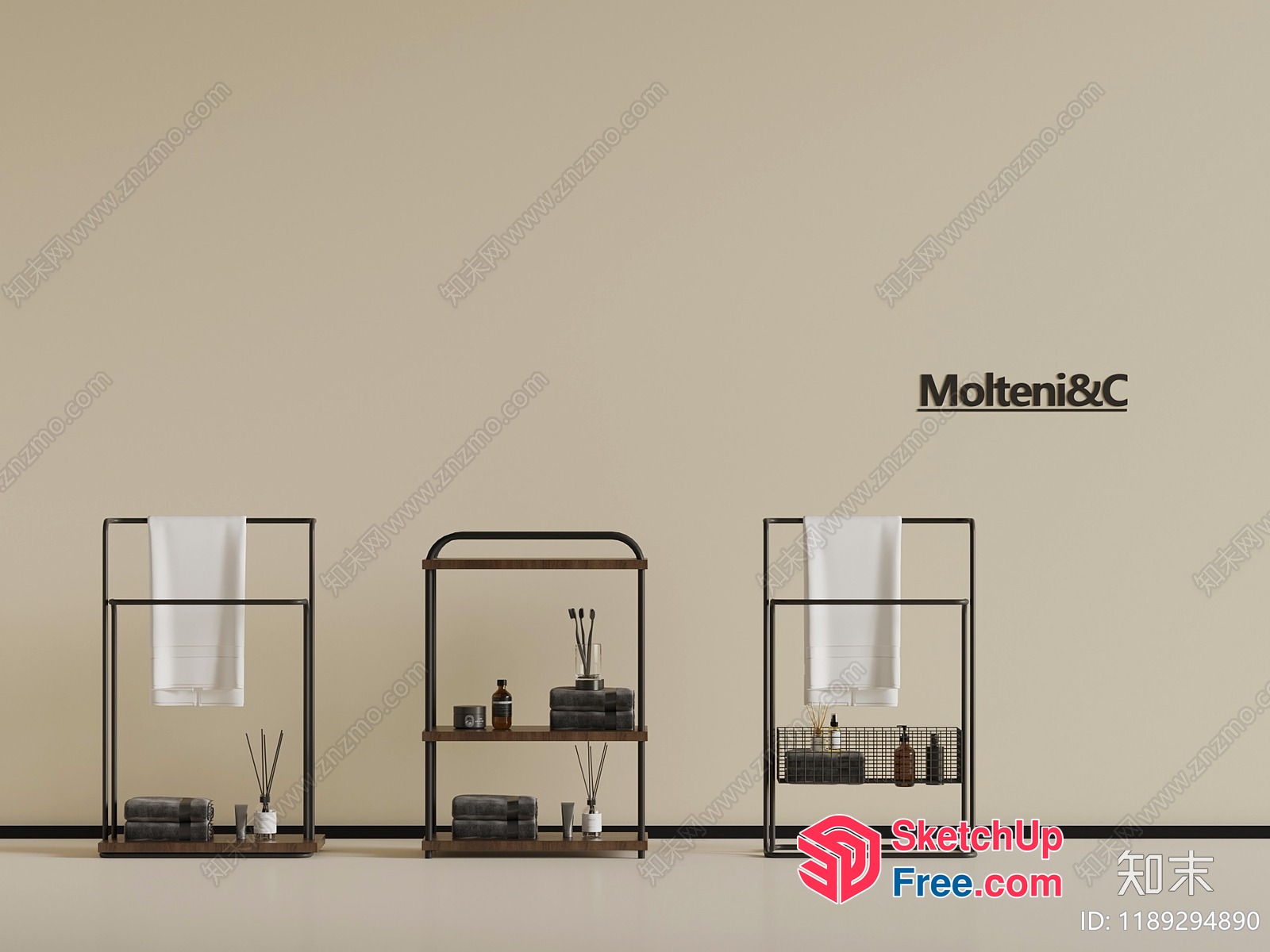 Modern Minimalist Bathroom Storage Furniture 3D SketchUp File