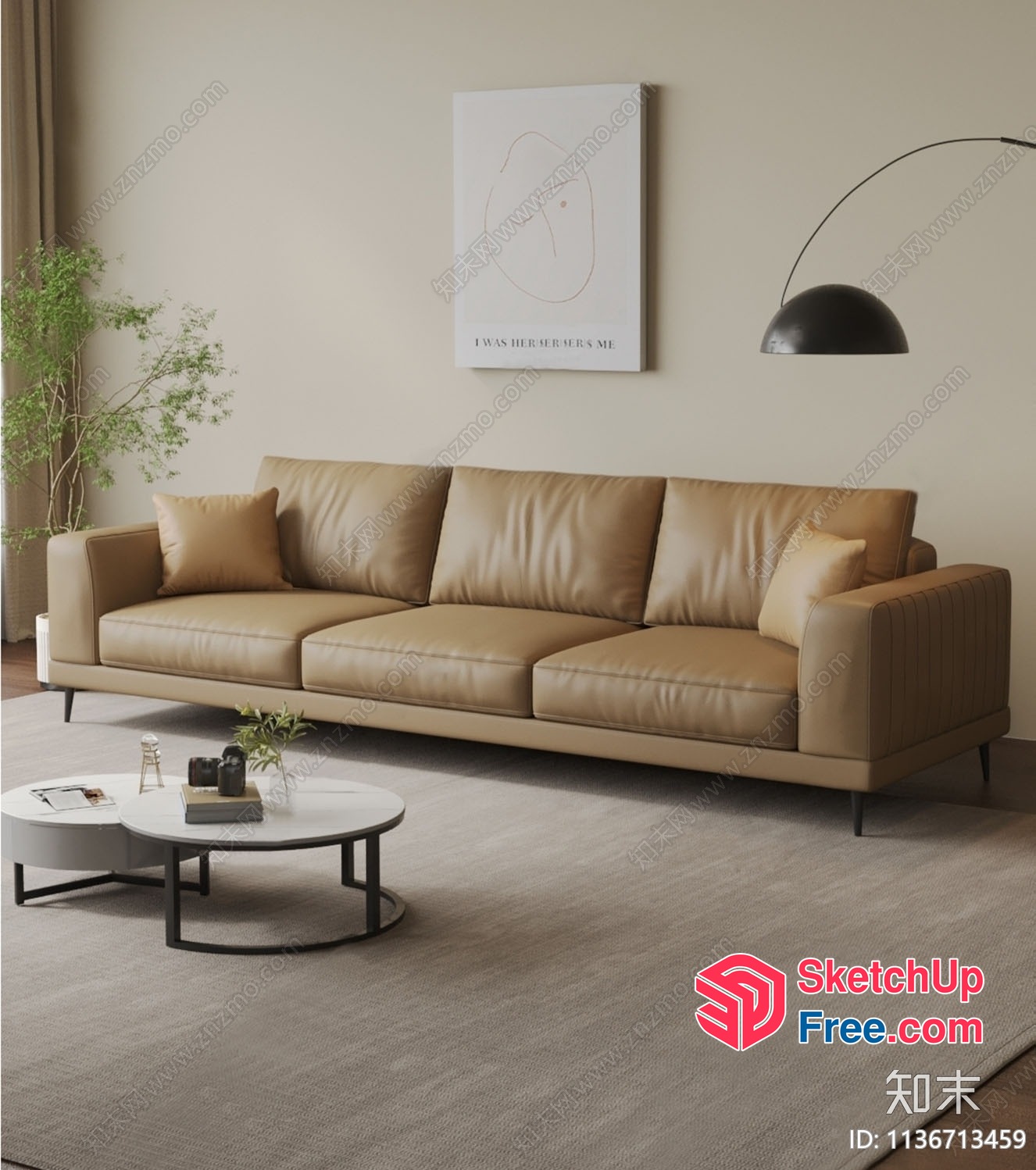 Minimalist Living Room With Neutral Tones And Modern Furniture 3D SketchUp File