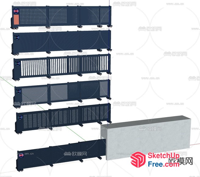 Railings Of Various Styles And Materials 3D SketchUp File