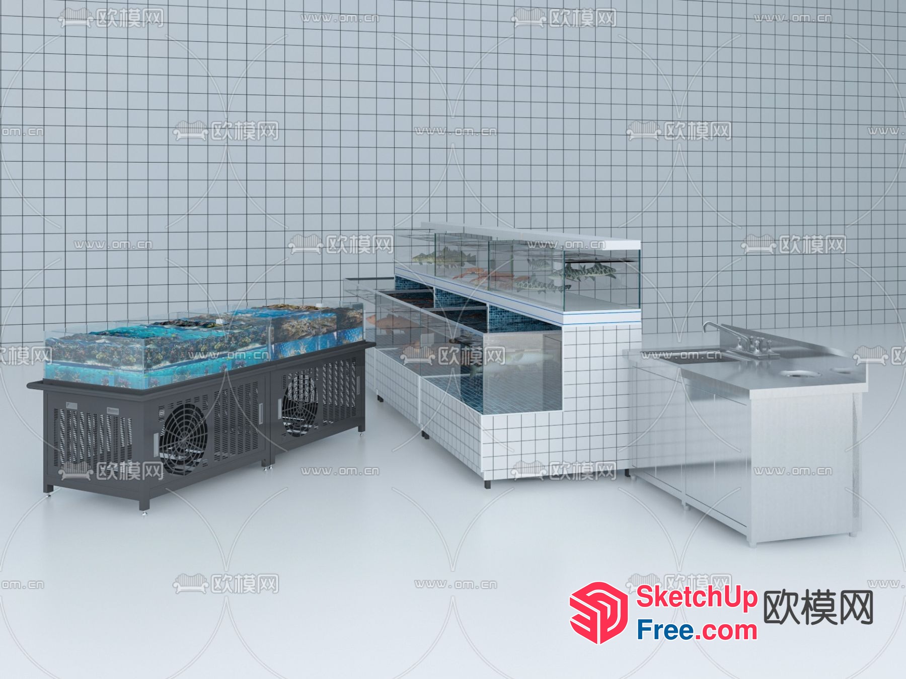 Modern Commercial Kitchen Equipment 3D SketchUp File