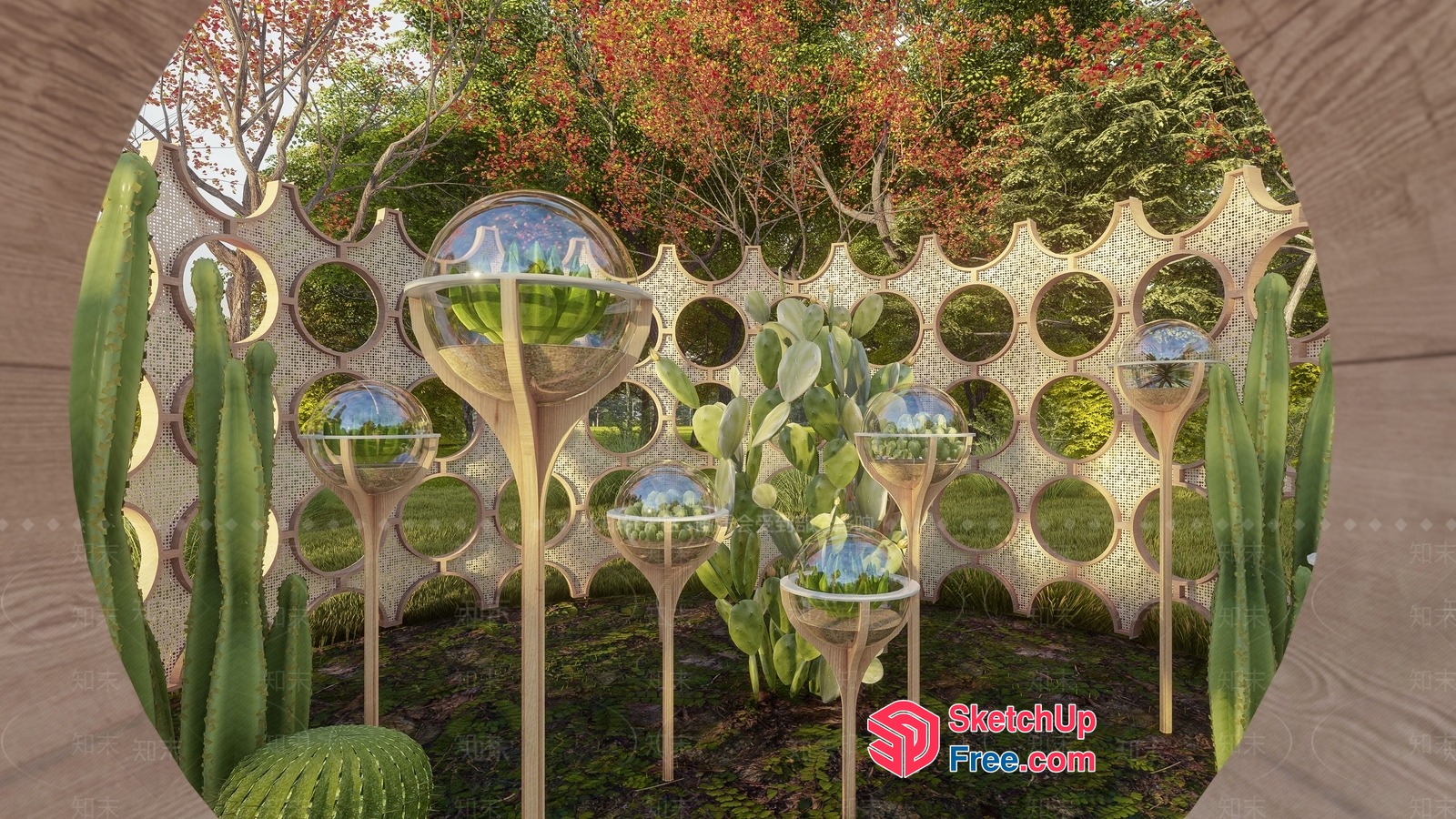 Futuristic Desert Oasis Garden 3D SketchUp File