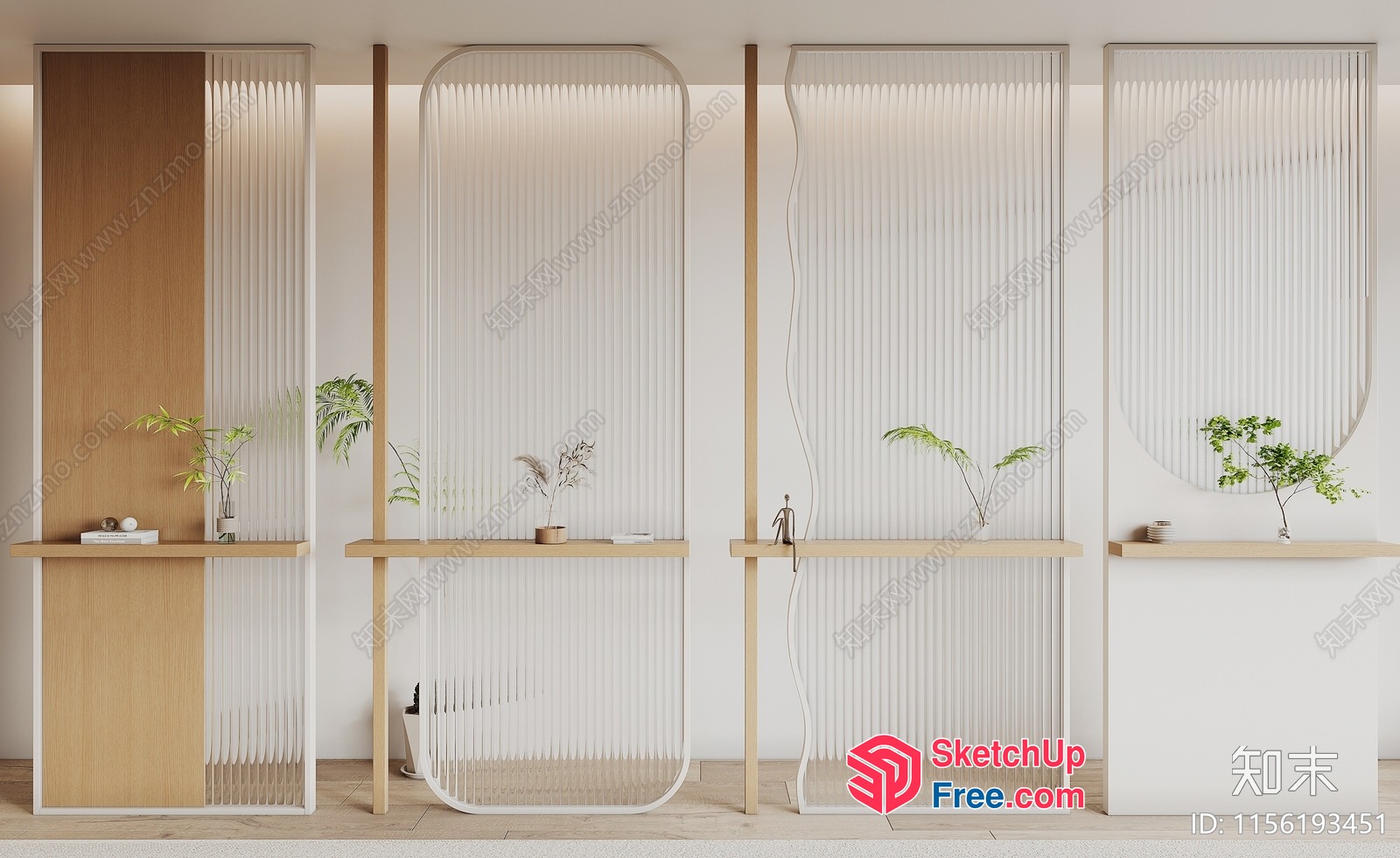 Modern Minimalist Partition Screen Design 3D SketchUp File